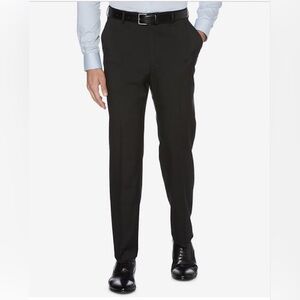 Perry Ellis Portfolio Classic Fit Double Pleat No Iron Microfiber Melange Men's